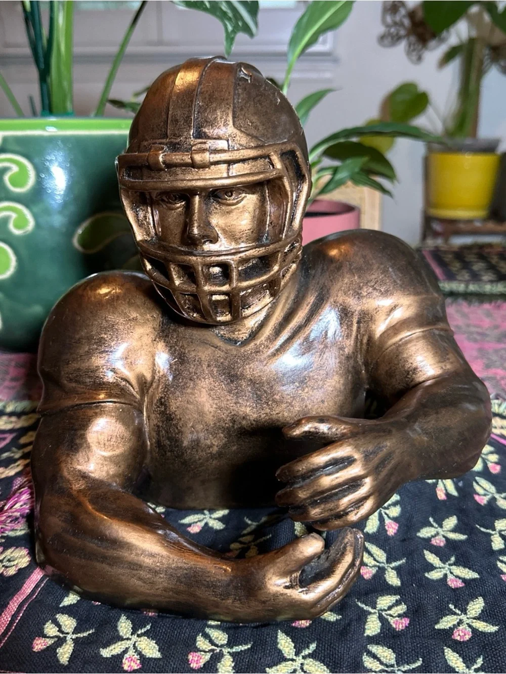 Tennessee University Vols Football Bronze Veneer Wine Bottle Holder Barware NEW